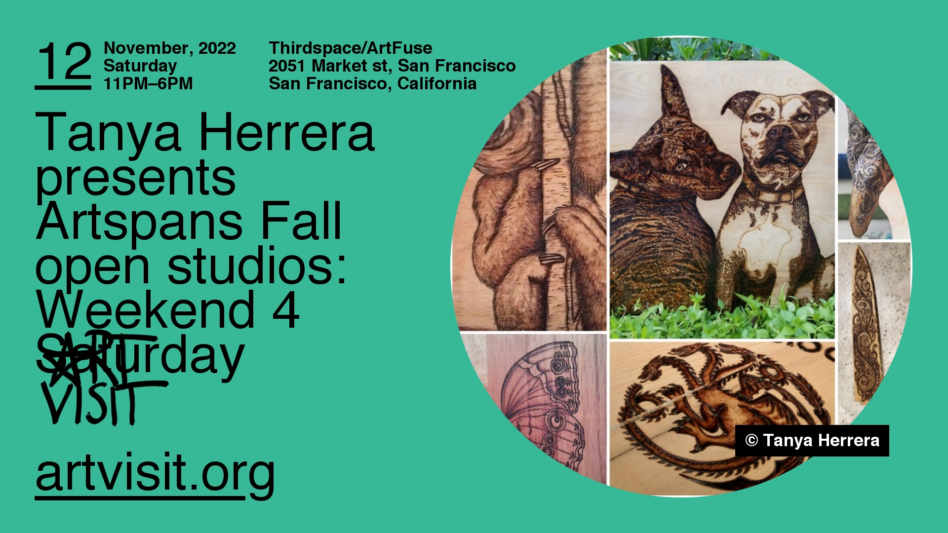 Tanya Herrera presents Artspans Fall open studios: Weekend 4 Saturday 